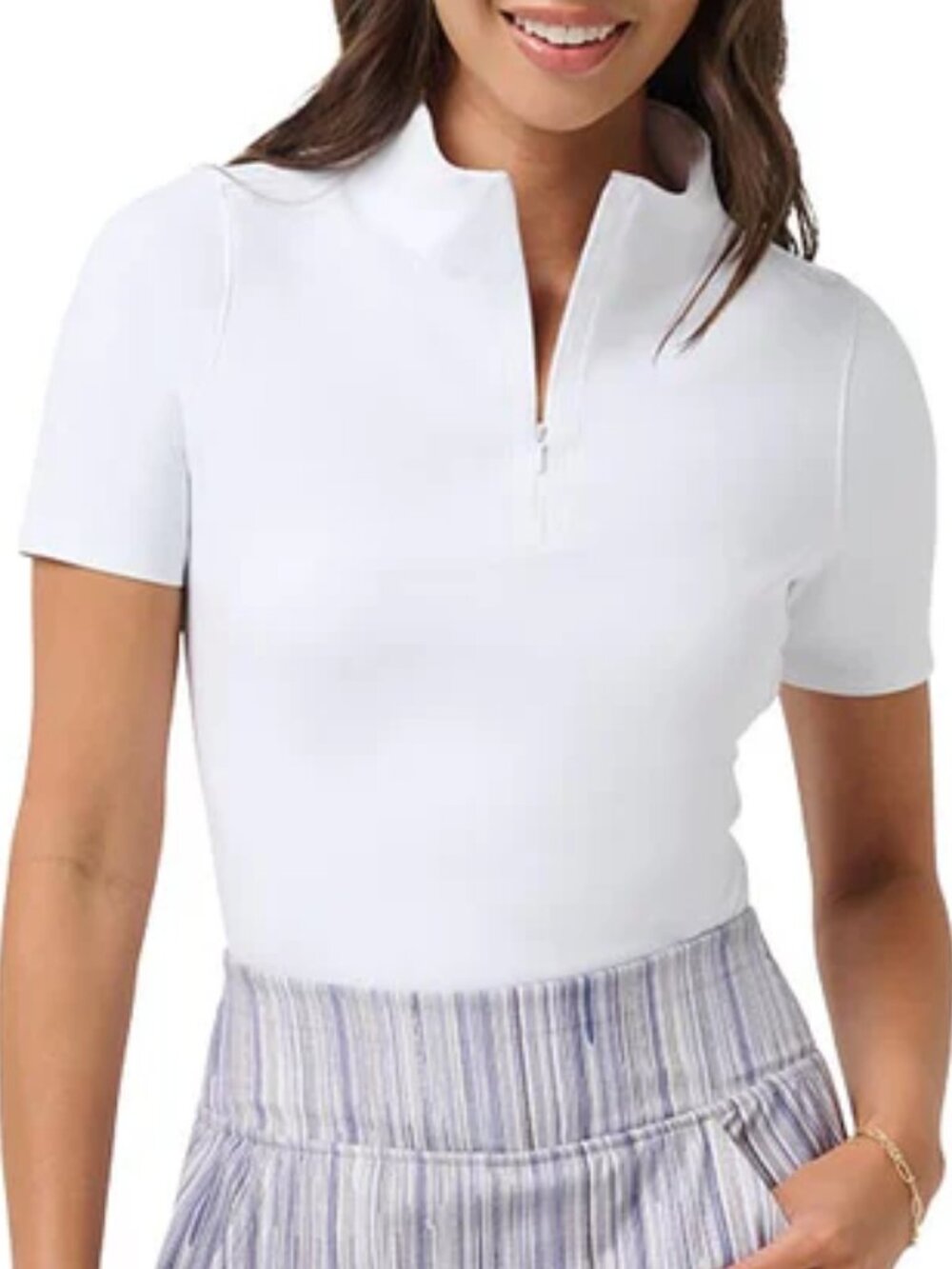 TravisMathew Women's Sunfire Zip short sleeve White Size XL NWT